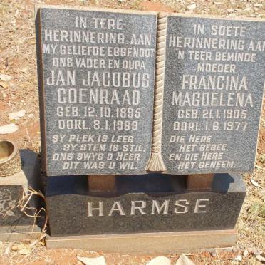HARMSE Jan Jacobus Coenraad 1895-1969 &amp; Francina Magdelena 1905-1977