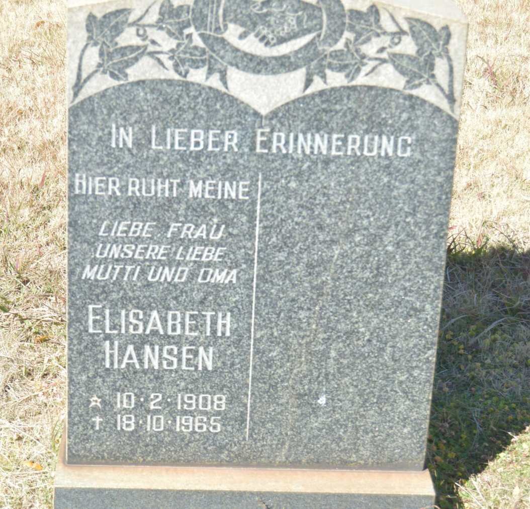 HANSEN Elizabeth 1908-1965