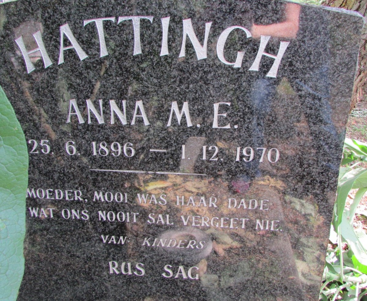 HATTINGH Anna M.E. 1896-1970