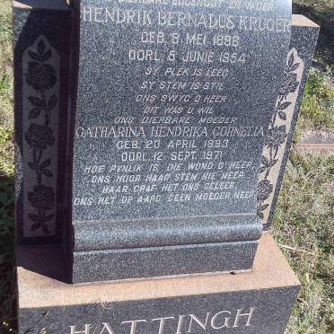 HATTINGH Hendrik Bernadus Kruger 1896-1954 &amp; Catharina Hendrika Cornelia 1893-1971