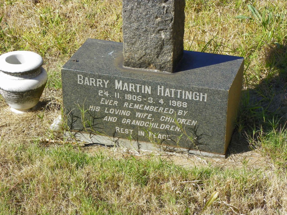 HATTINGH Barry Martin 1905-1968