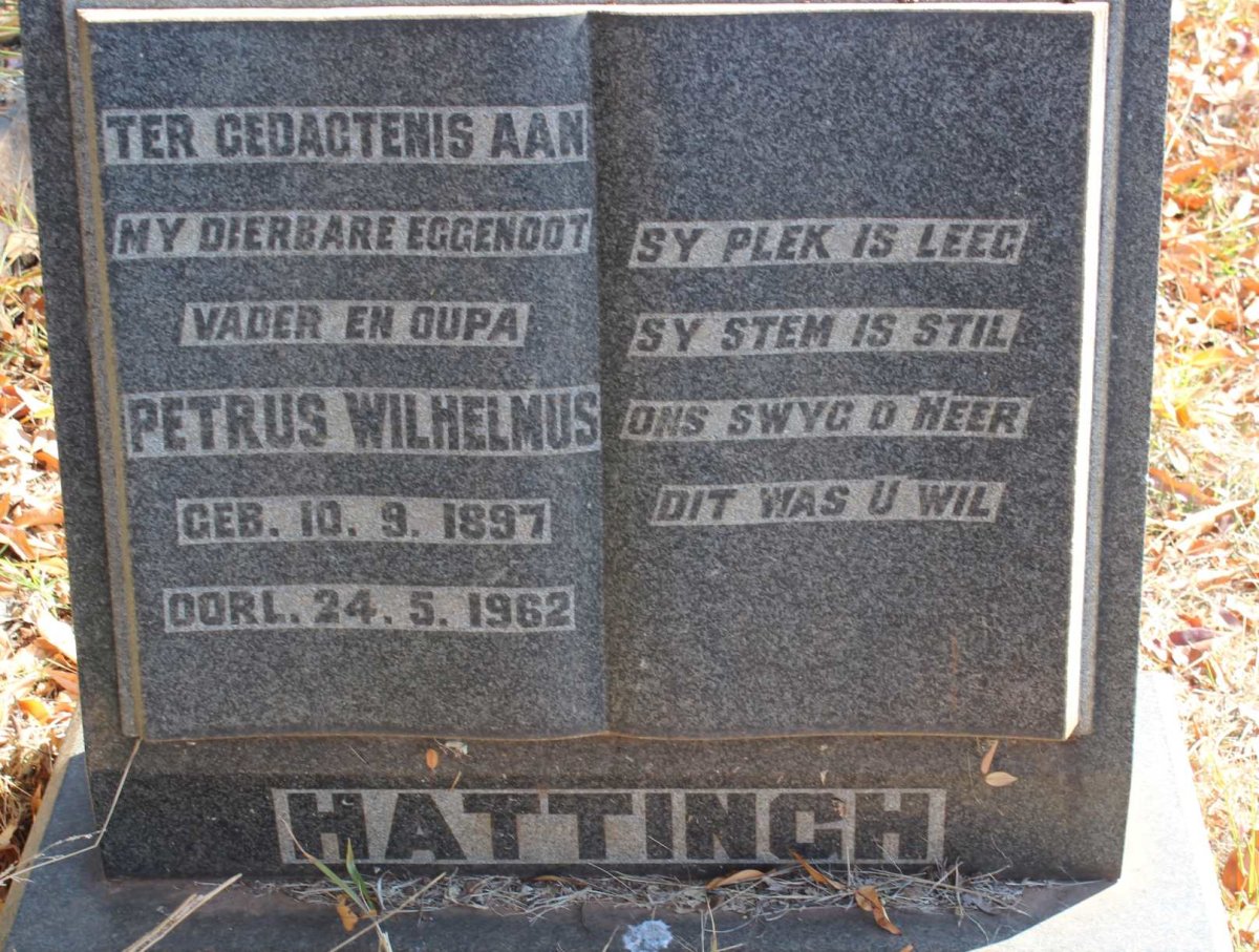 HATTINGH Petrus Wilhelmus 1897-1962
