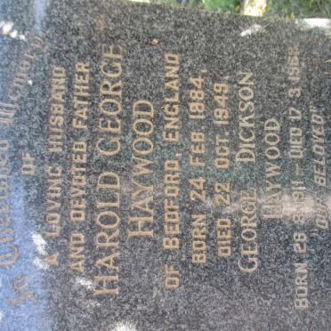 HAYWOOD Harold George 1884-1949 &amp; Isabella DICKSON 1888-1976