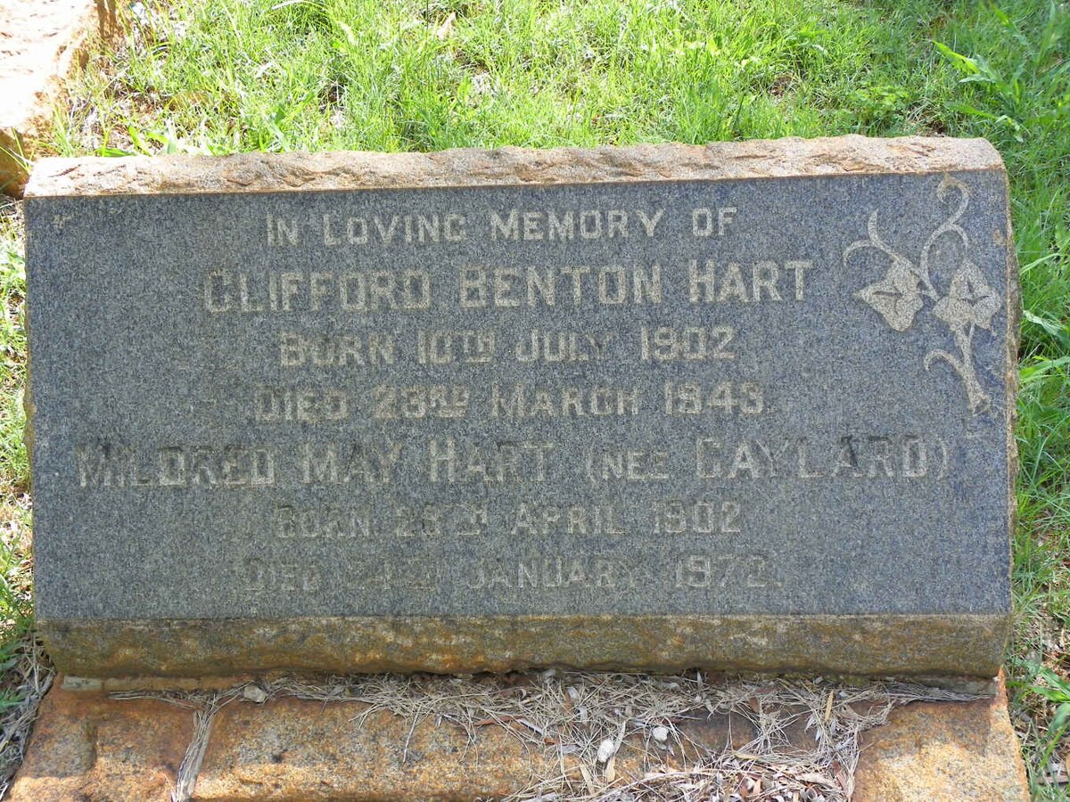 HART Clifford Benton 1902-1943 &amp; Mildred May GAYLARD 1902-1972