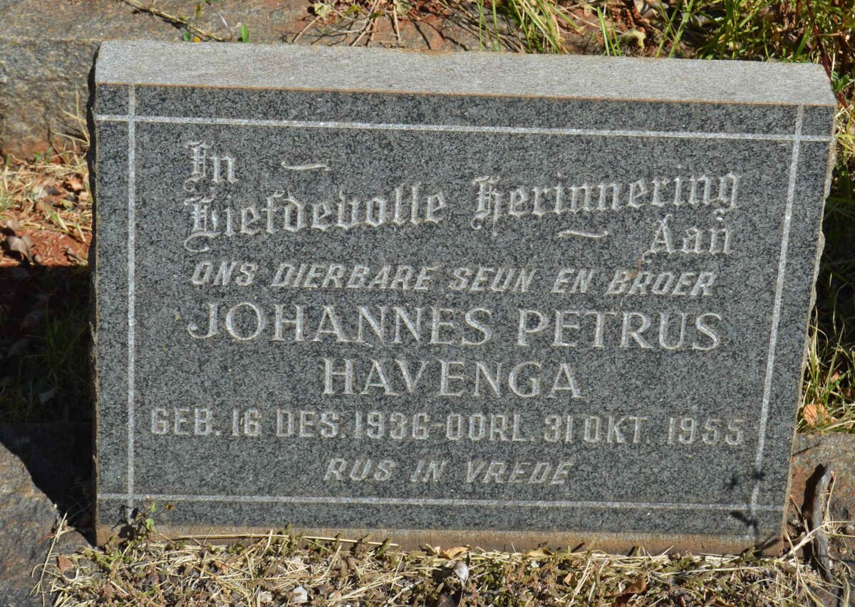 HAVENGA Johannes Petrus 1936-1955