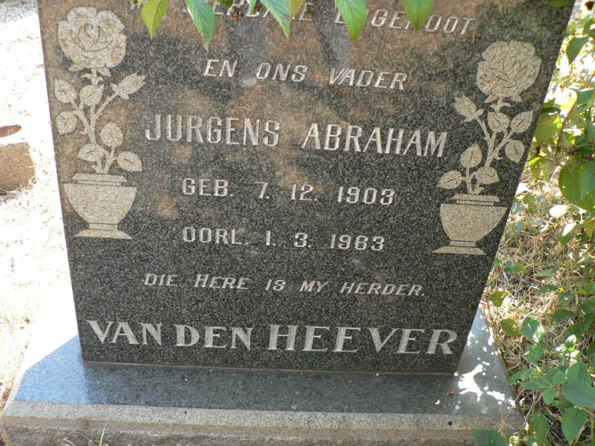 HEEVER Jurgens Abraham, van den 1903-1963