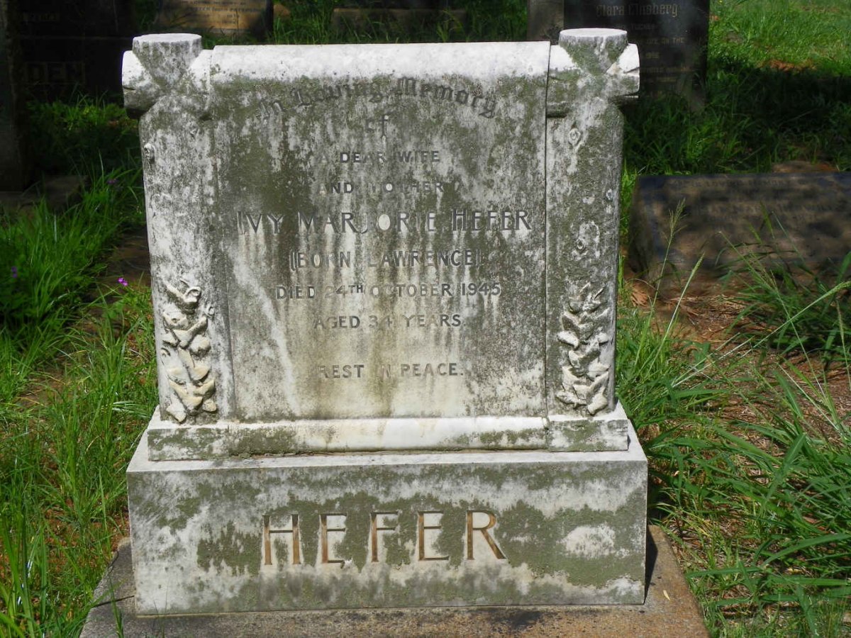 HEFER Ivy Marjorie nee LAWRENCE -1945