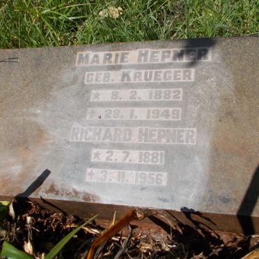 HEPNER Richard 1881-1956 &amp; Marie KRUEGER 1882-1949