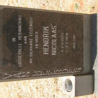 HEERDEN Hendrik Nicolaas, van 1925-1974