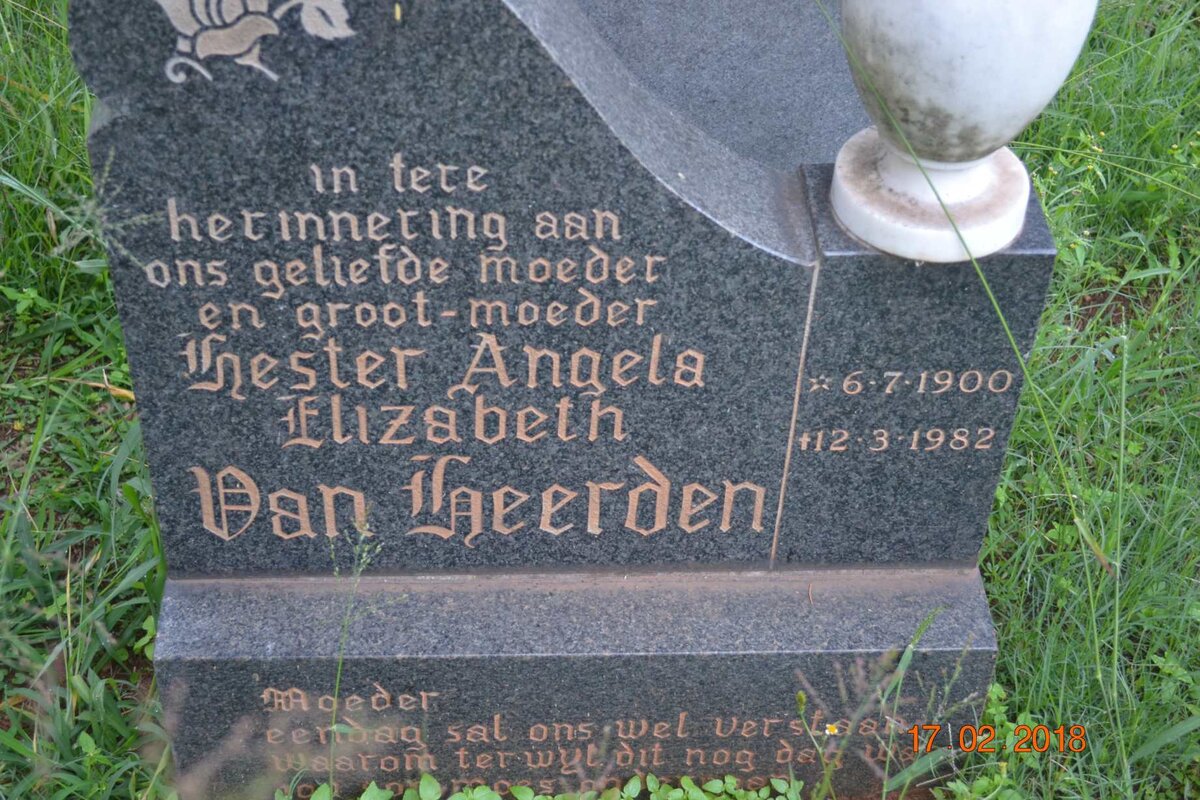 HEERDEN Hester Angela Elizabeth, van 1900-1982