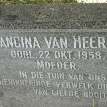 HEERDEN Francina, van -1958