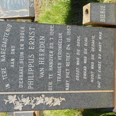 HEERDEN Philippus Ernst, van 1922-1957