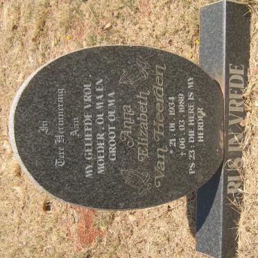 HEERDEN Anna Elizabeth, van 1934-1989