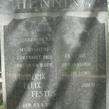 HENNING Frederik Felix Festus 1921-1979