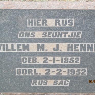 HENNING Willem M.J. 1952-1952