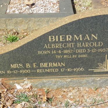 BIERMAN Albrecht Harold 1892-1957 &amp; B.E. 1900-1966