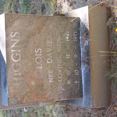 HIGGINS Lois nee DAVIES 1921-1971