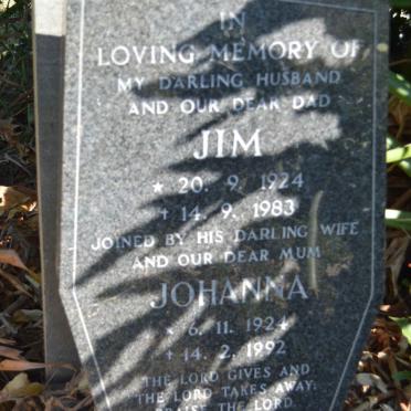HINDSON Jim 1924-1983 &amp; Johanna 1924-1992