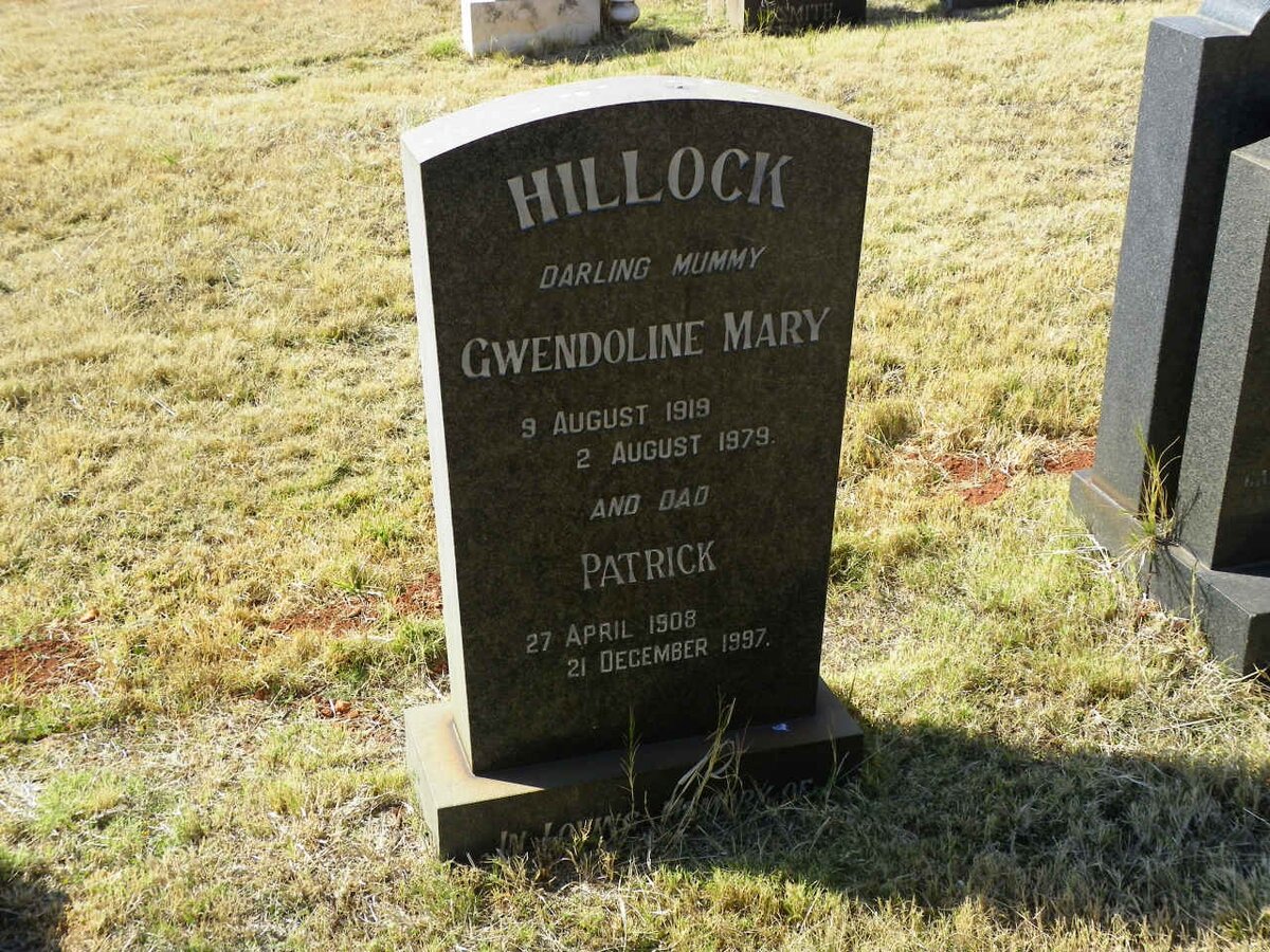 HILLOCK Patrick 1908-1997 &amp; Gwendoline Mary 1919-1979