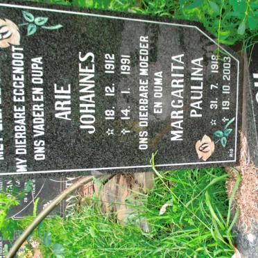 HOLLENBACH Arie Johannes 1912-1991 &amp; Margarita Paulina 1918-2003