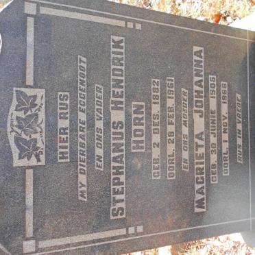 HORN Stephanus Hendrik 1882-1961 &amp; Magrieta Johanna 1905-1966