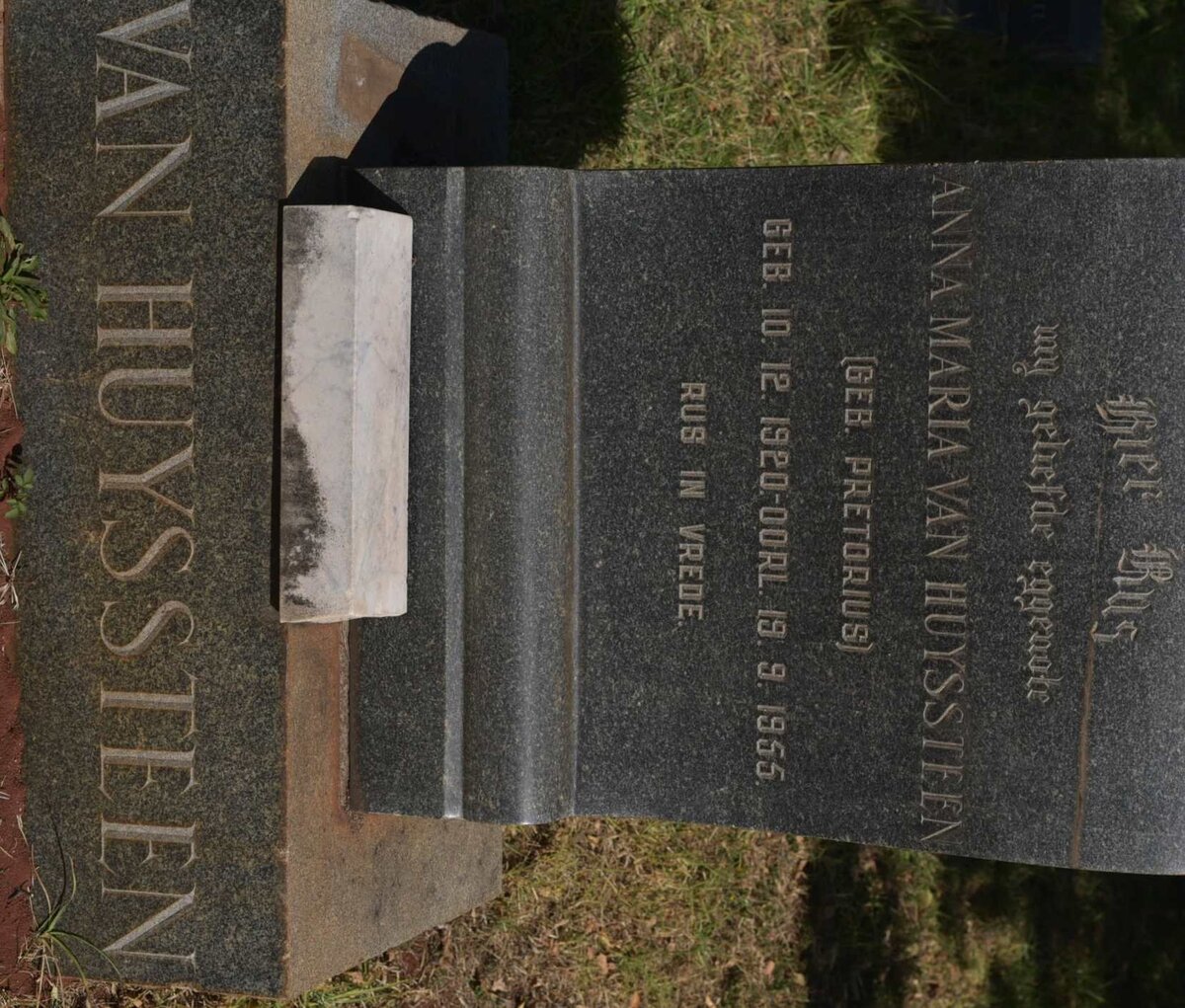 HUYSSTEEN Anna Maria, van nee PRETORIUS 1920-1955