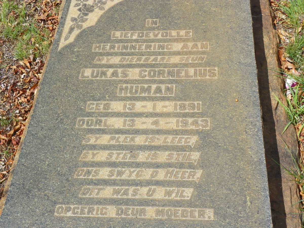 HUMAN Lukas Cornelius 1891-1943