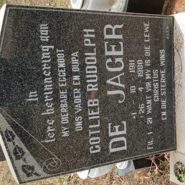 JAGER Gotlieb Rudolph, de 1911-1980