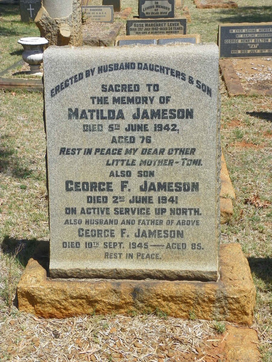 JAMESON George F. -1945 &amp; Matilda -1942 :: JAMESON George F. -1941