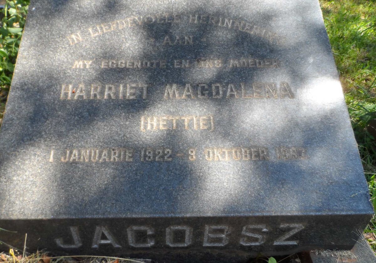 JACOBSZ Harriet Magdalena 1922-19?7