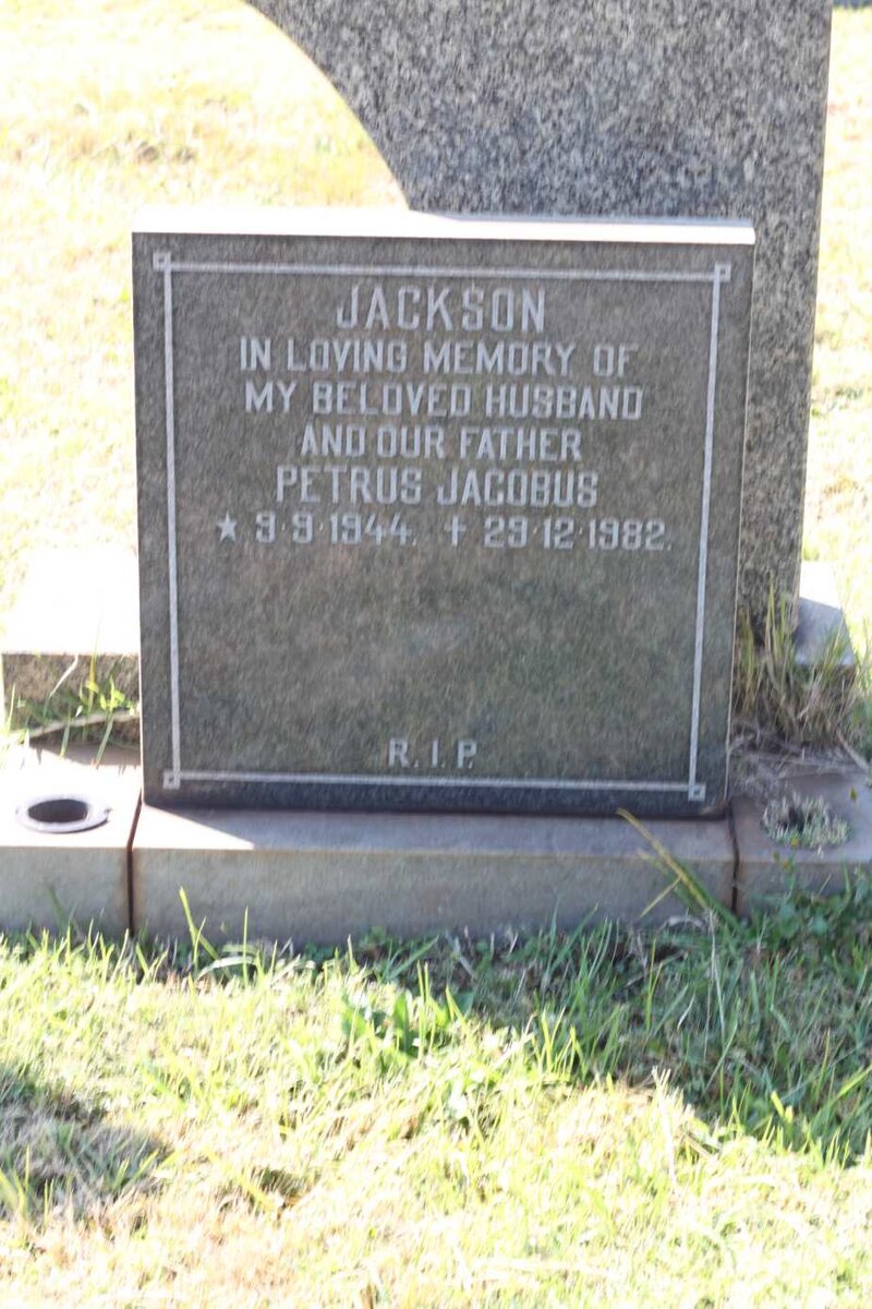 JACKSON Petrus Jacobus 1944-1982