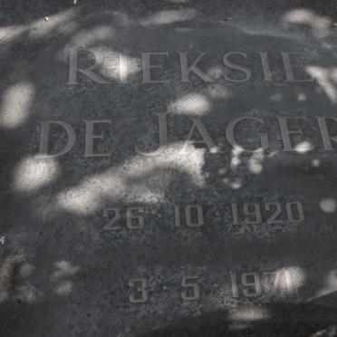 JAGER Rieksie, de 1920-1971