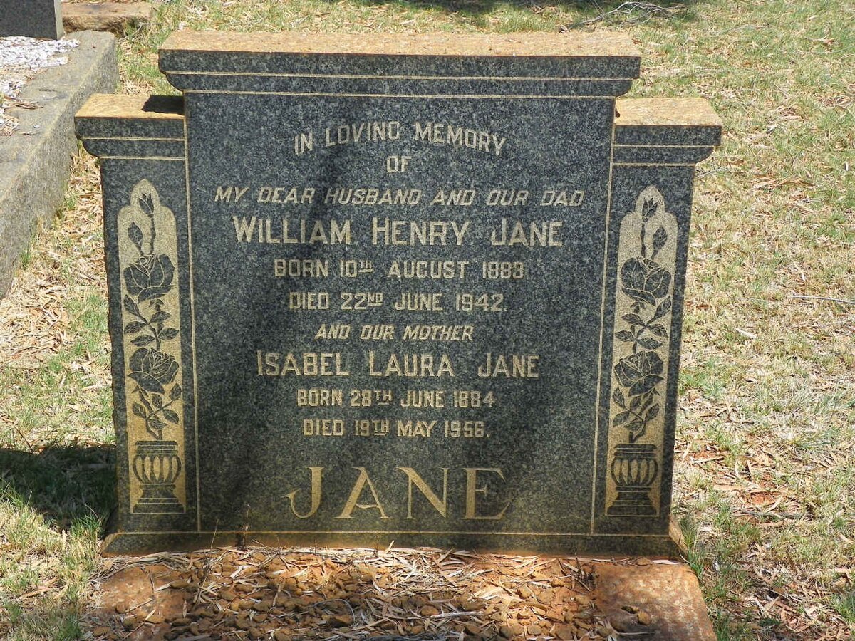 JANE William Henry 1883-1942 &amp; Isabel Laura 1884-1956