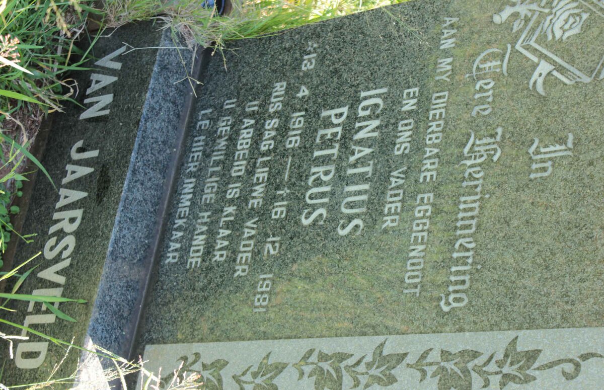 JAARSVELD Ignatius Petrus, van 1916-1981