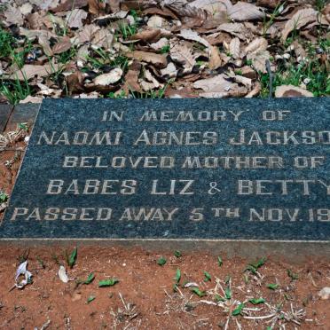 JACKSON Naomi Agnes -1954