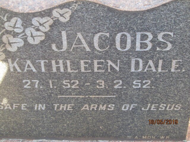 JACOBS Kathleen Dale 1952-1952