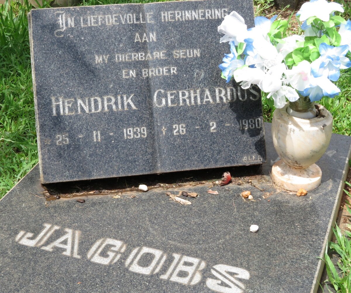 JACOBS Hendrik Gerhardus 1939-1980