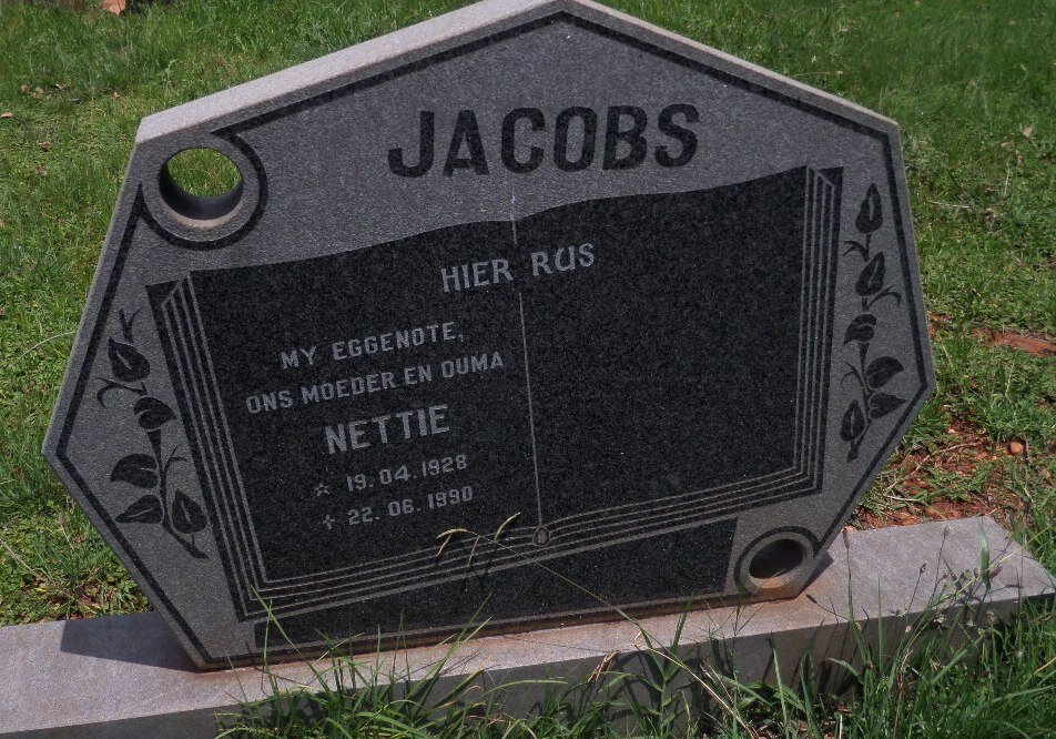 JACOBS Nettie 1928-1990