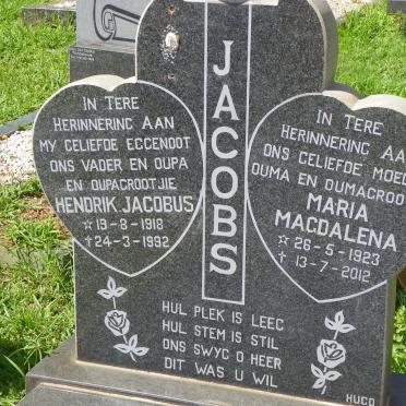 JACOBS Hendrik Jacobus 1918-1992 &amp; Maria Magdalena 1923-2012