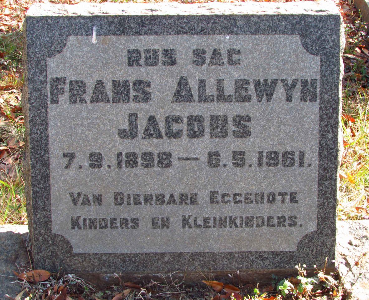 JACOBS Jan Allewyn 1898-1961