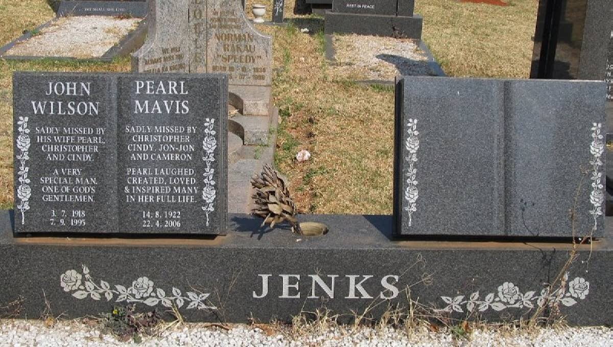 JENKS John Wilson 1918-1995 &amp; Pearl Mavis 1922-2006