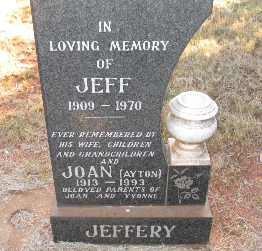 JEFFERY Jeff 1909-1970 &amp; Joan AYTON 1913-1993