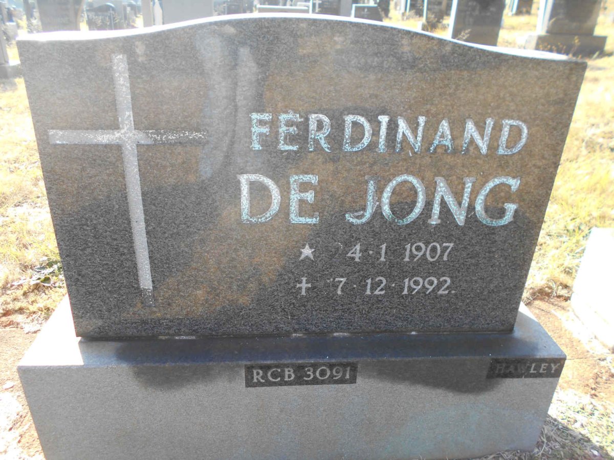 JONG Ferdinand, de 1907-1992