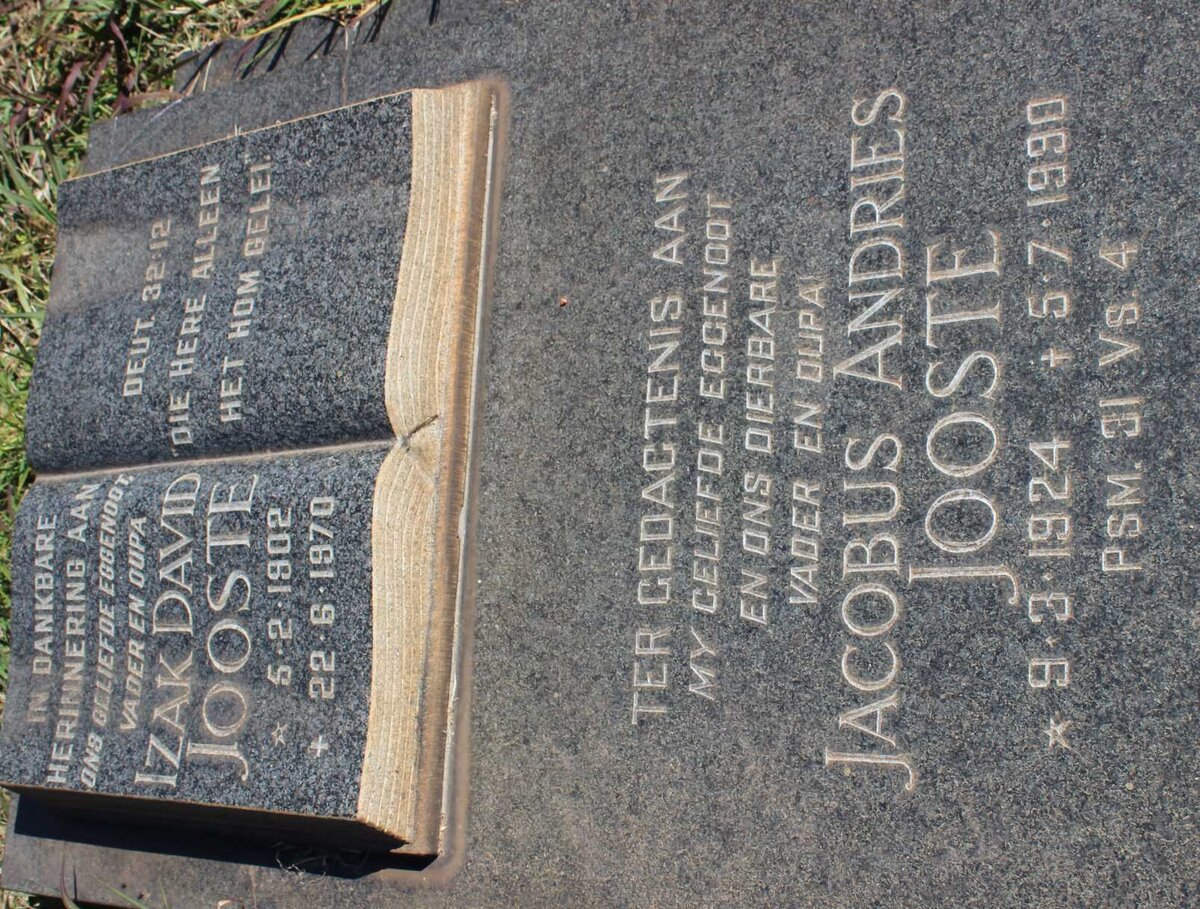 JOOSTE Izak David 1902-1970 :: JOOSTE Jacobus Andries 1924-1990