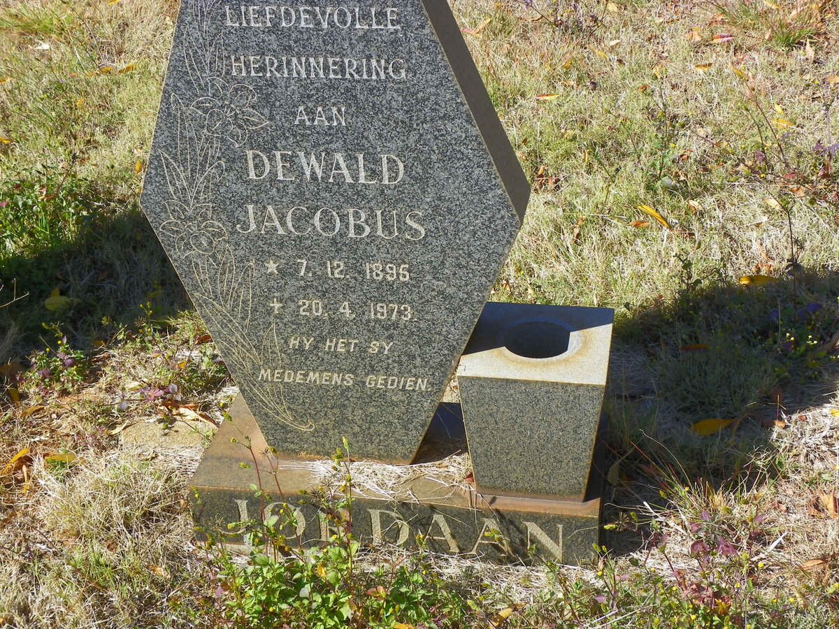 JORDAAN Dewald Jacobus 1895-1973