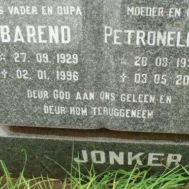 JONKER Barend 1929-1996 &amp; Petronella M. 1933-2001