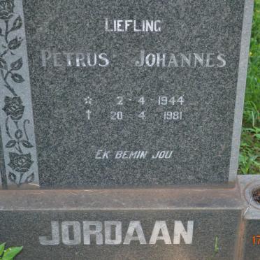 JORDAAN Petrus Johannes 1944-1981