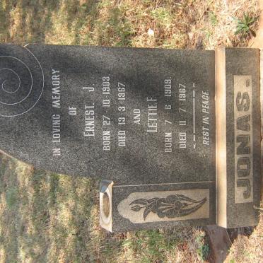 JONAS Ernest J. 1903-1967 &amp; Lettie F. 1909-1967