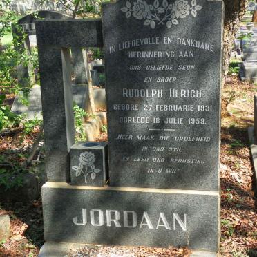 JORDAAN Rudolph Ulrich 1931-1959