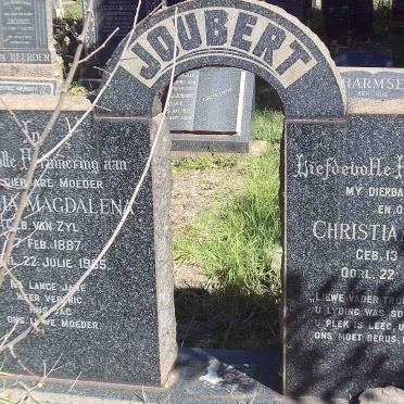 JOUBERT Christiaan de Wet 1883-1954 &amp; Martha Magdalena VAN ZYL 1887-1965